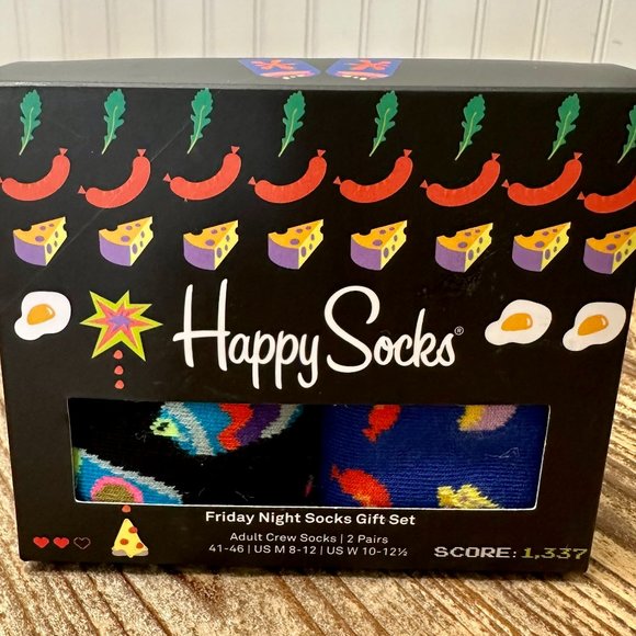 Happy Socks Friday Nights Gift Set - Adult Crew Socks - 2PK - Picture 1 of 4